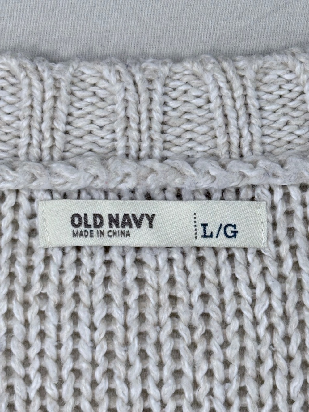 Old Navy Cable Knit Button Front Long Cardigan Sweater Cream Beige L/G - Picture 3 of 6
